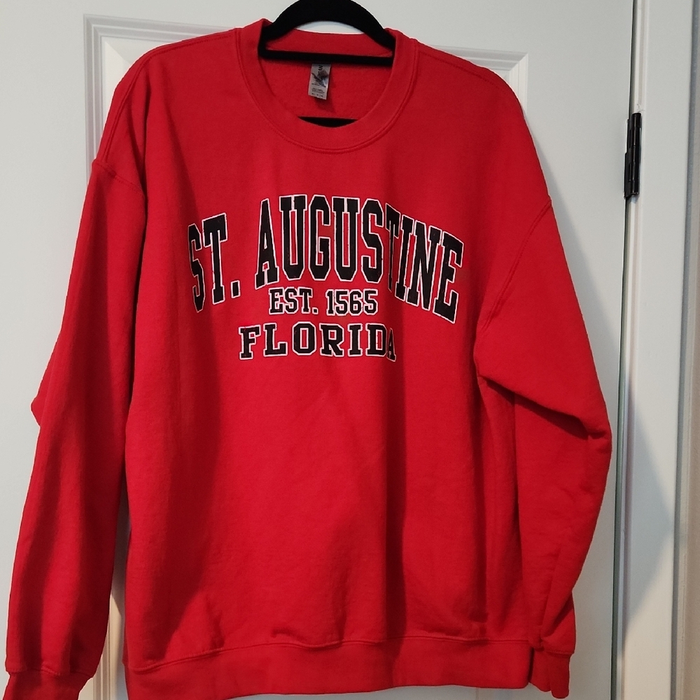Gildan Red St. Augustine Crewneck Sweater